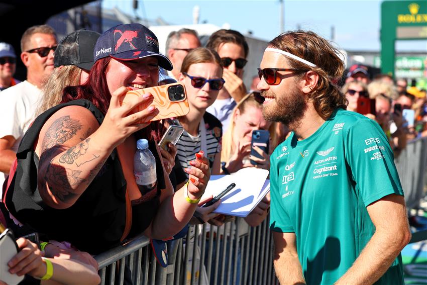 F1 driver having selfie