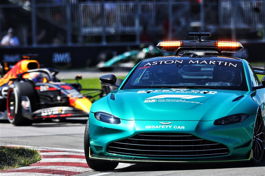 Aston Martin Safety car on track