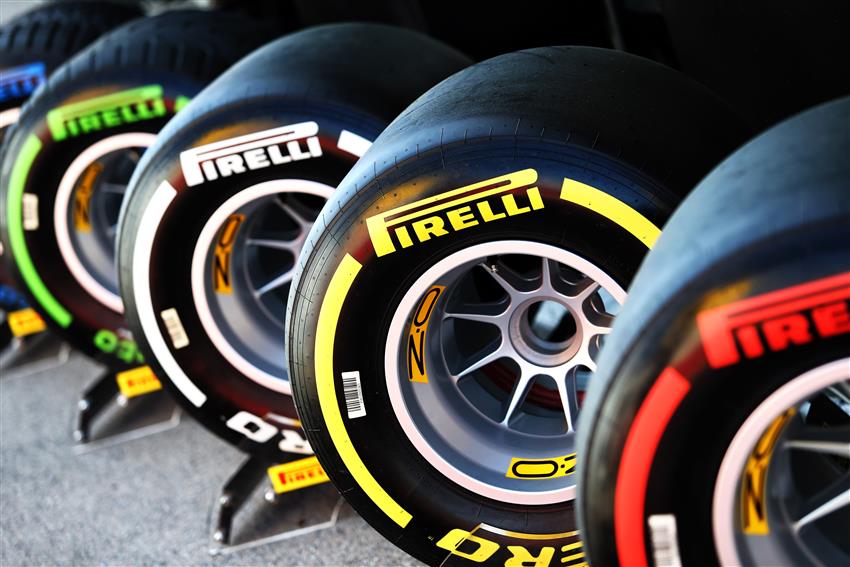 five F1 tyres