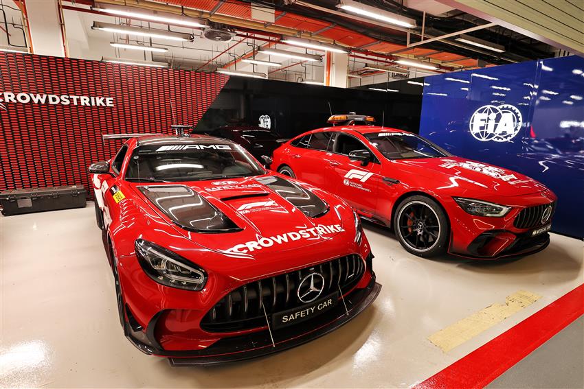 Two Mercedes Safety cars