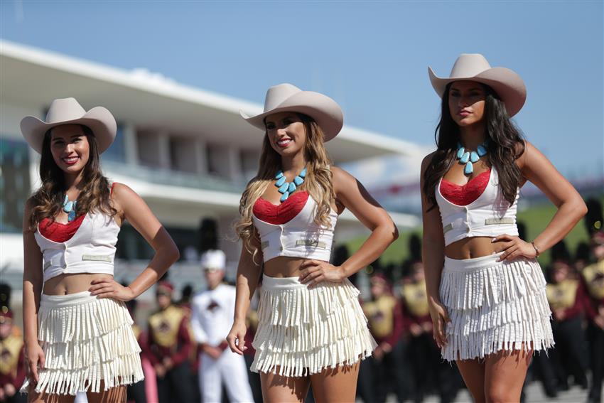 Cow girls at F1 race track