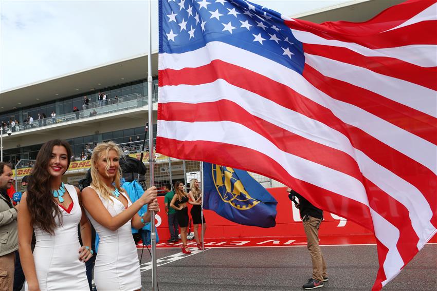 F1 Cowgirls holding flag