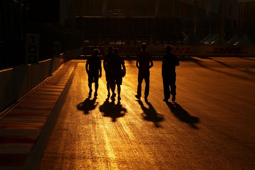 Sunset on f1 circuit