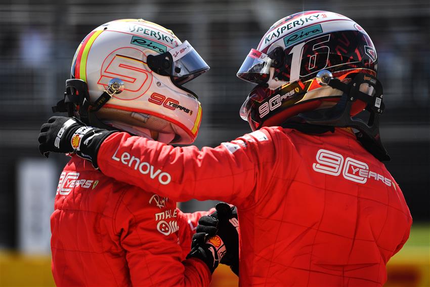 Two F1 Drivers in helmets