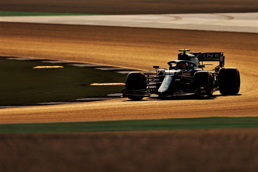 F1 car and sunset