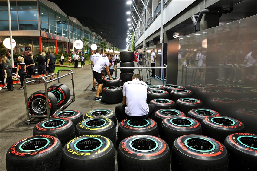 F1 Pirelli tyres Montreal paddock