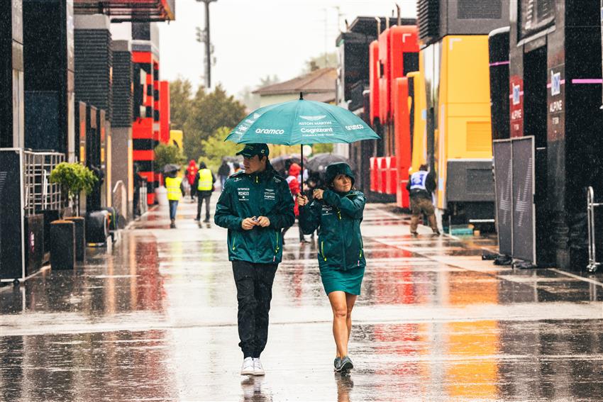 Paddocks in the rain