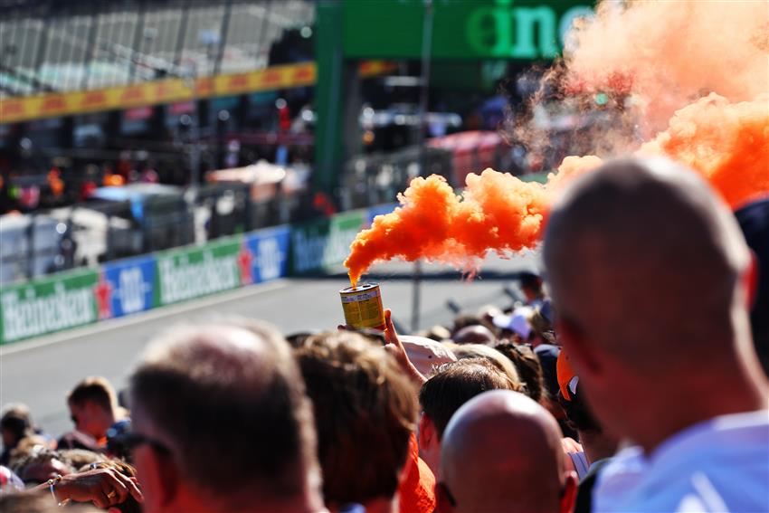 Orange flare with f1 fans