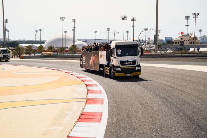 F1 flatbed track tour Bahrain