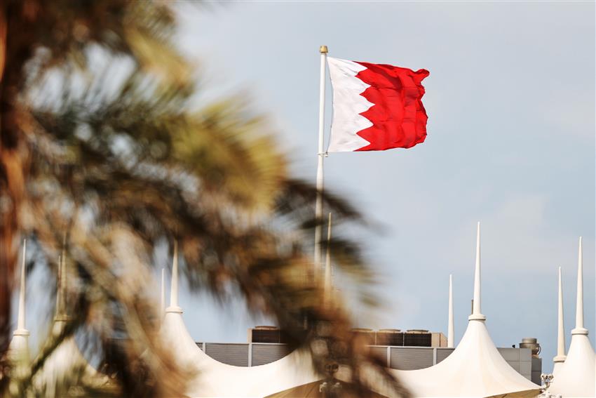 Bahrain flag flying in the wind