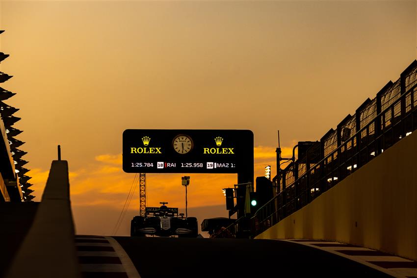 Main straight circuit sunset