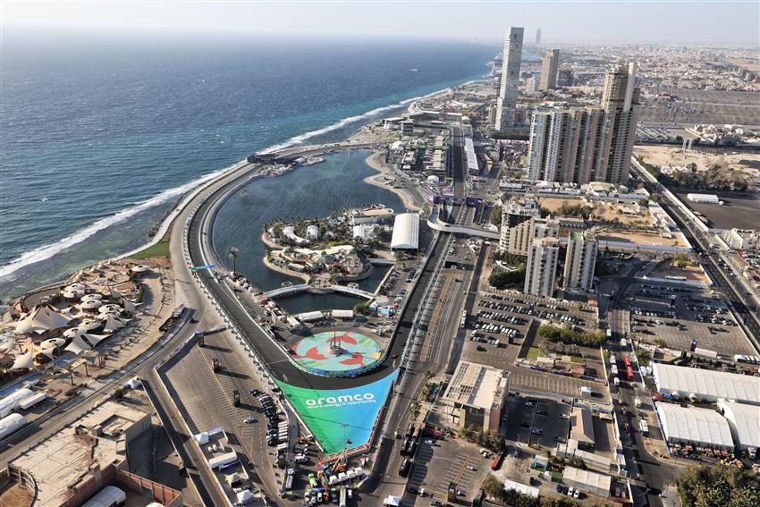 Arial view of Saudi race track