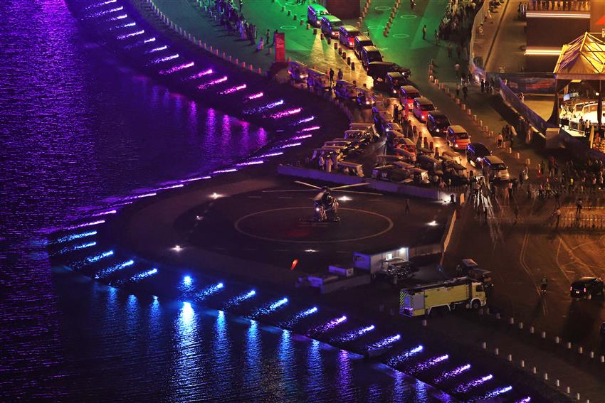 Jeddah F1 track at night