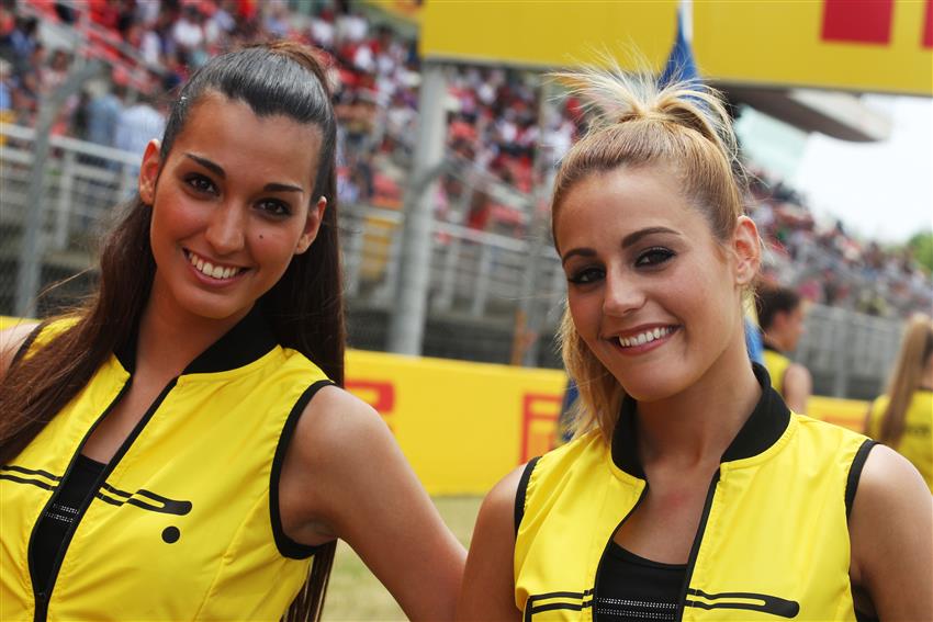 Two grid girls