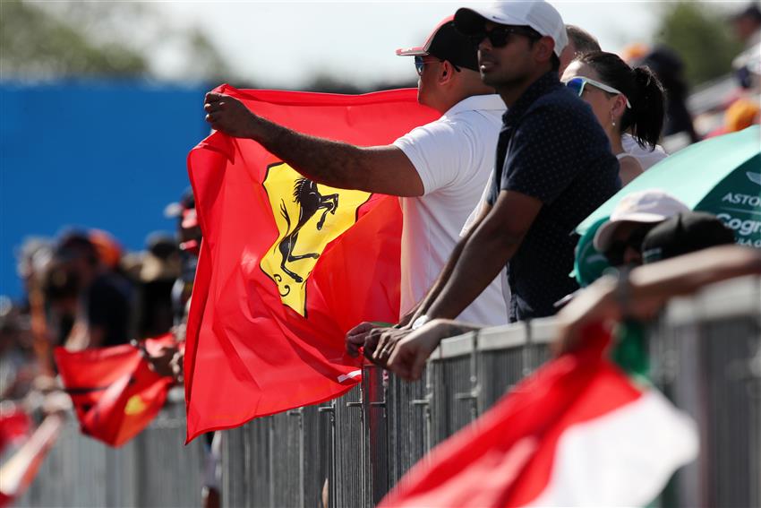 Fan with Ferrari flag