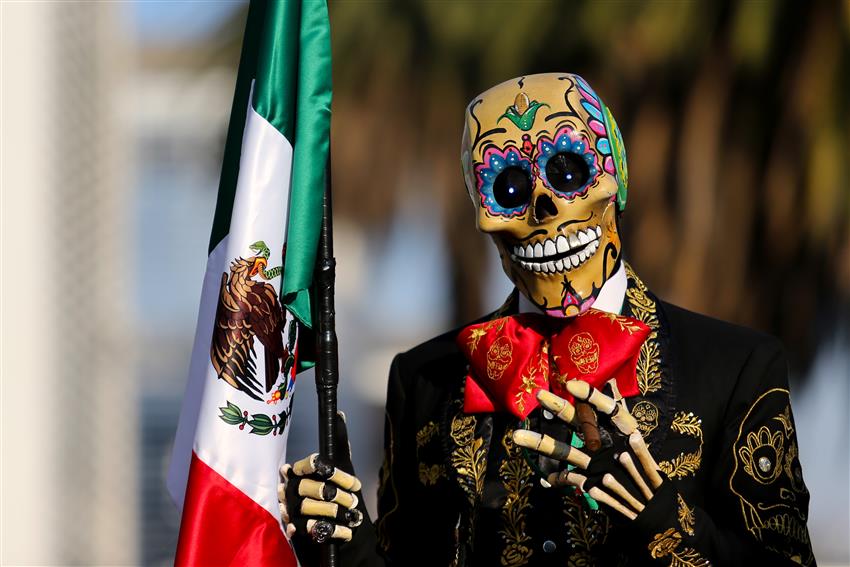 Skeleton flag Mexico
