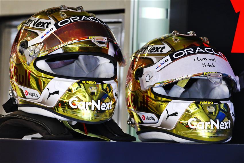 Two golden helmets