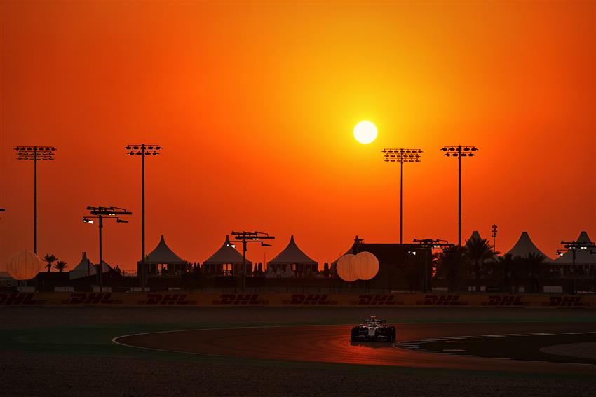 Blood red sunset on f1 track