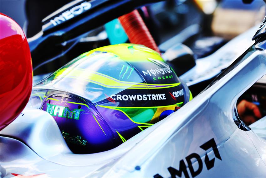 Brazilian Lewis Hamilton helmet