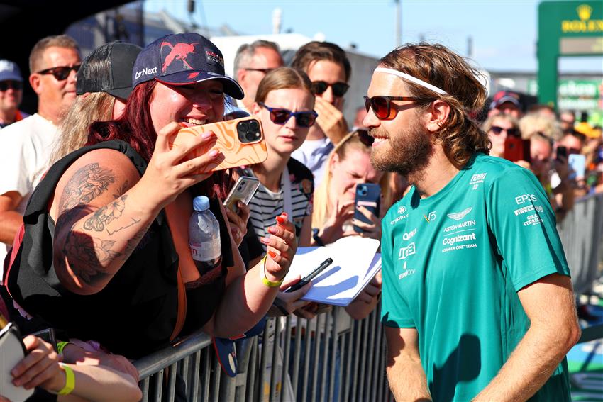 F1 driver with race fans