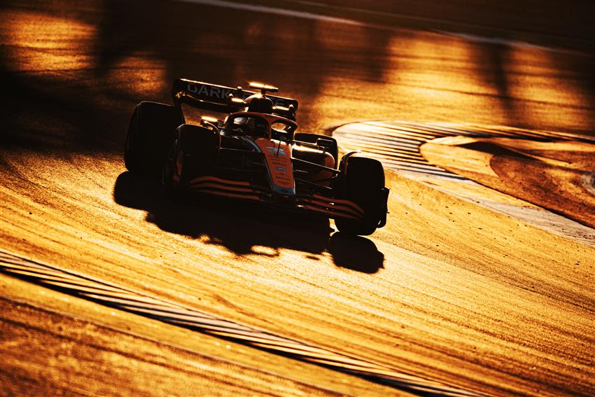 Sunset and F1 car