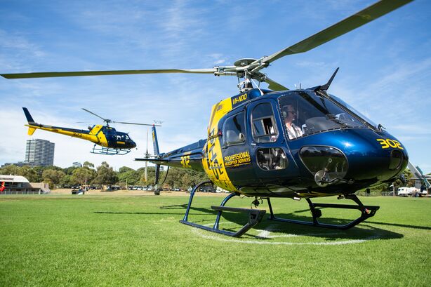 Albert Park in a helicopter